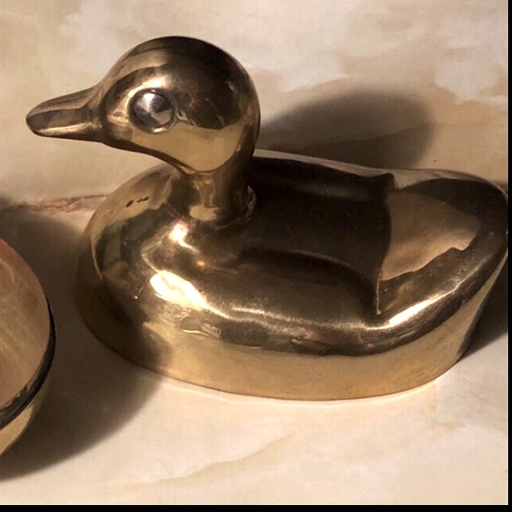 Brass trinket box - duck